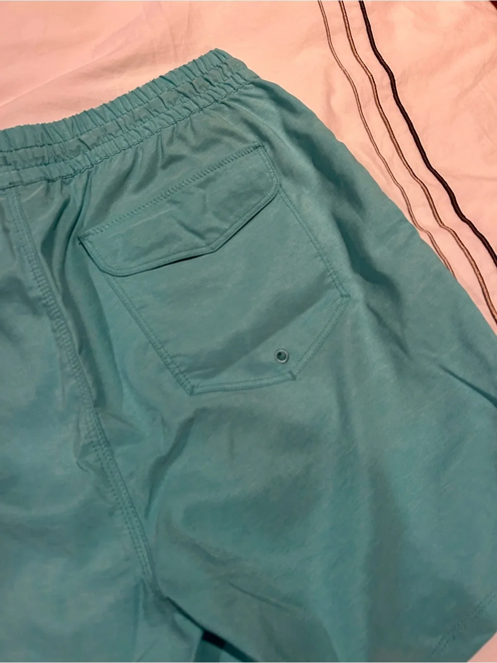 Hurley Men's Teal Aquamarine Swim Trunks with Black Drawstring
